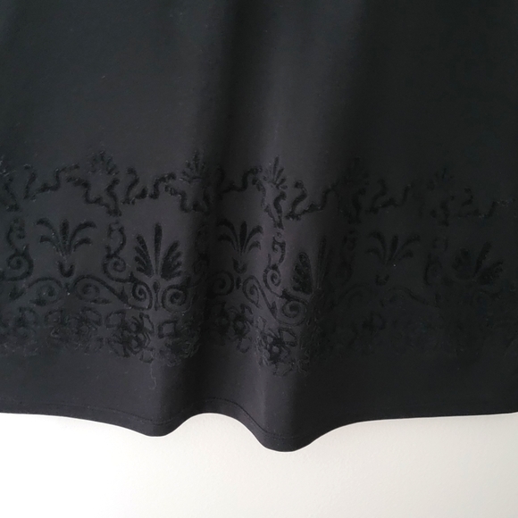 Vintage Long A-line Camisole/Tunic/ Slip with Velour detailing - Picture 3 of 5